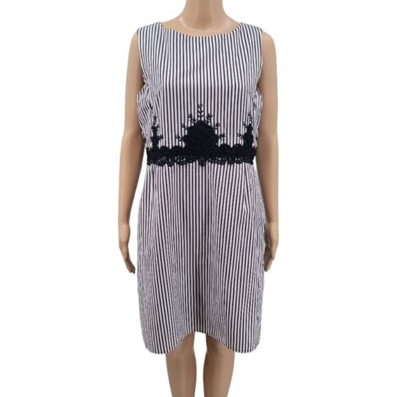 The Limited Navy and White Striped Dress, Women's size 8 - Picture 1 of 16